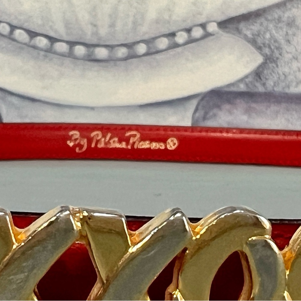 Vintage Paloma Picasso Italian Red Leather XXXOOO Belt - Picture 7 of 10